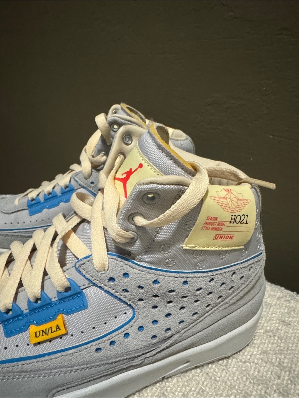 Air Jordan 2 x Union LA Gray Blue High Top Sneakers | Excellent Condition - Picture 3 of 8
